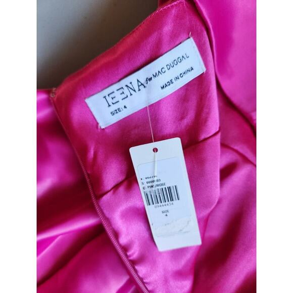 NWT Mac Duggal Bow Bubble Mini Dress Size 4 Hot Pink #9J505 - Picture 7 of 10